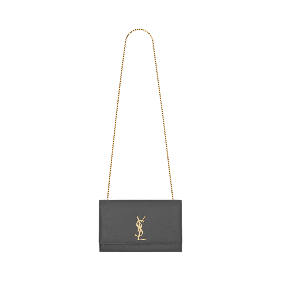 생로랑 그랑 드 뿌드르 레더 케이트 미디움 체인백 스톰(Saint Laurent Kate Medium Chain Bag in Grain De Poudre Leather Storm) - 1