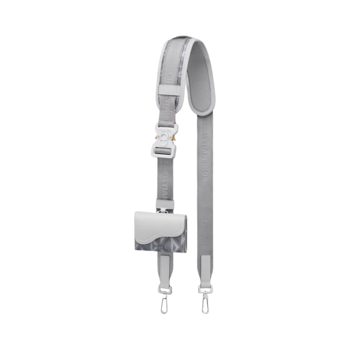 디올 어드저스터블 새들 숄더 스트랩 파우치 디올 그레이 CD 다이아몬드 캔버스(Dior Adjustable Saddle Shoulder Strap Pouch Dior Gray CD Diamond Canvas) - 1