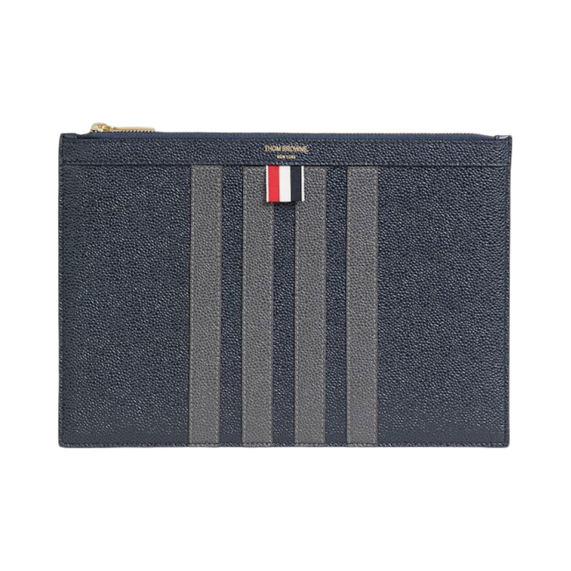 톰브라운 페블 그레인 레더 사선 스몰 도큐먼트 홀더 네이비(Thom Browne Pebble Grain Leather 4-Bar Small Document Holder Navy) - 1