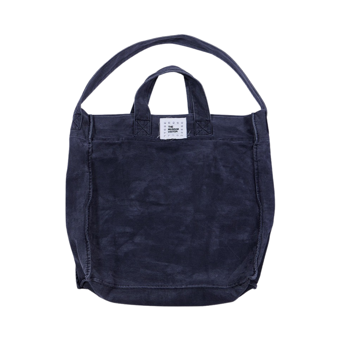 더뮤지엄비지터 큐빅 로고 스티치드 토트백