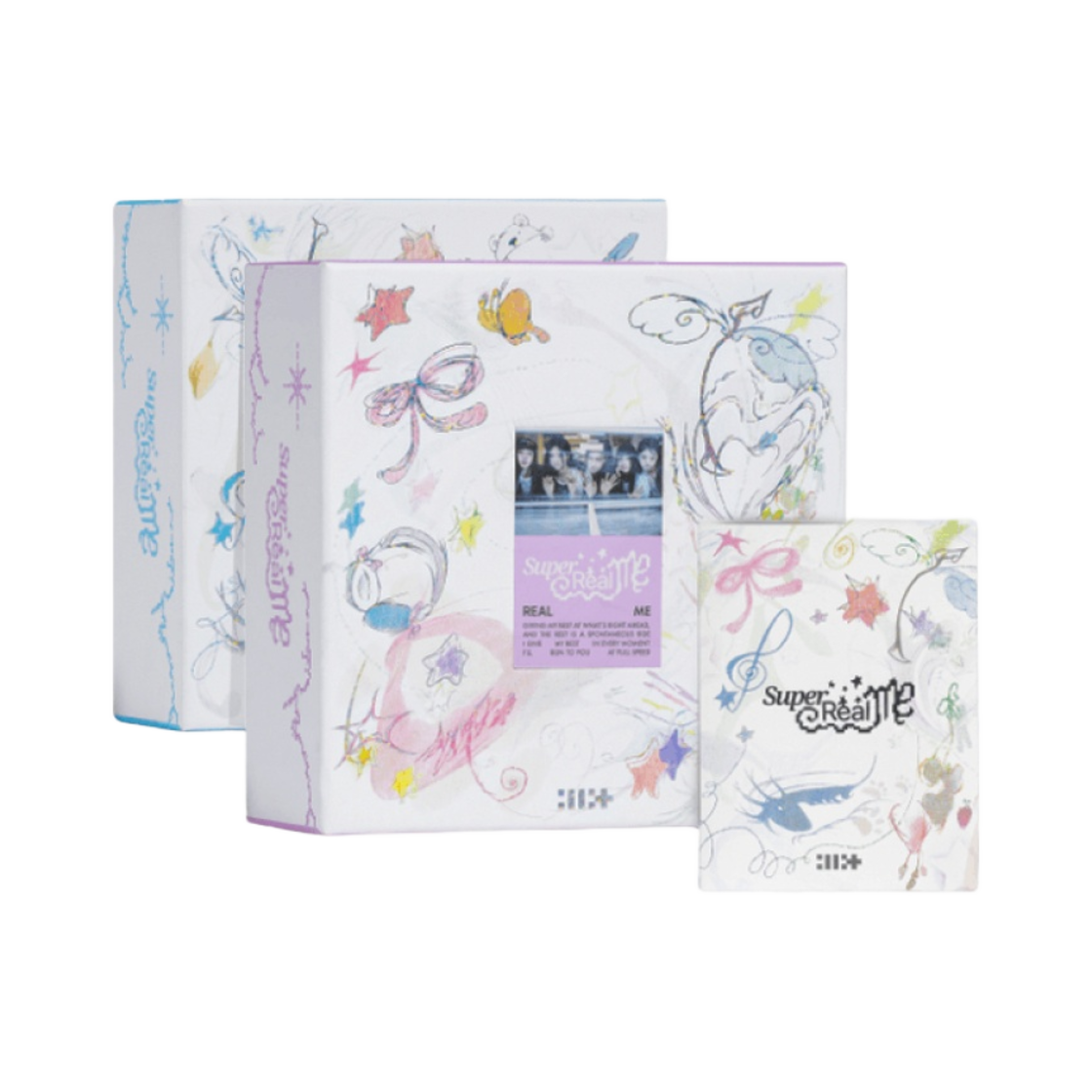 아일릿 1집 미니 앨범 슈퍼 리얼 미 세트 + 슈퍼 리얼 미 (위버스 앨범 버전) 세트(Illit 1st Mini Album Super Real Me Set + Super Real Me (Weverse Albums Ver.) Set) - 1