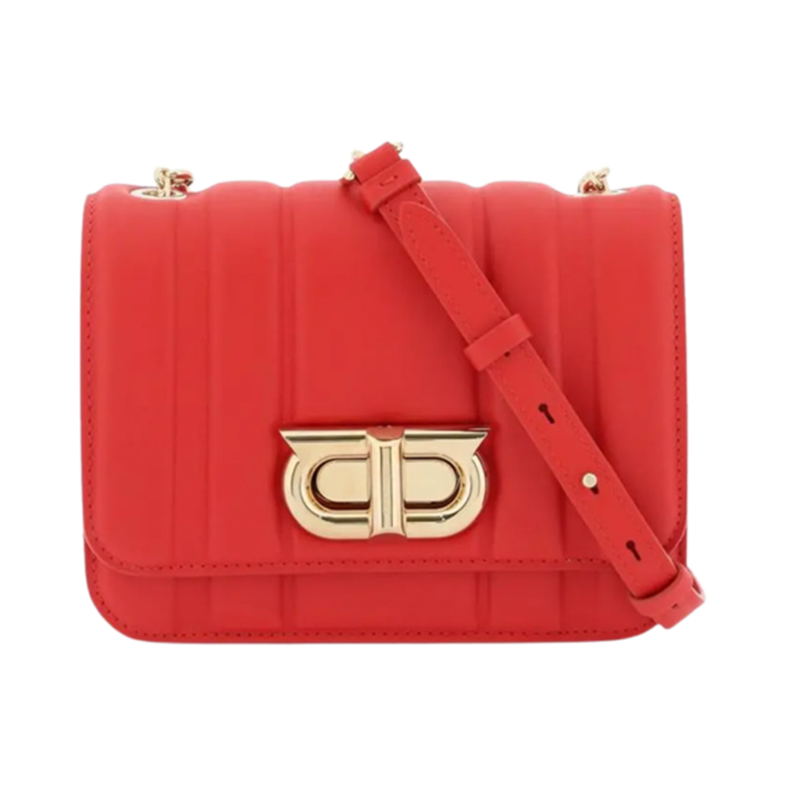 214971-765518 Ferragamo Mini Bag with New Gancini Flame Red