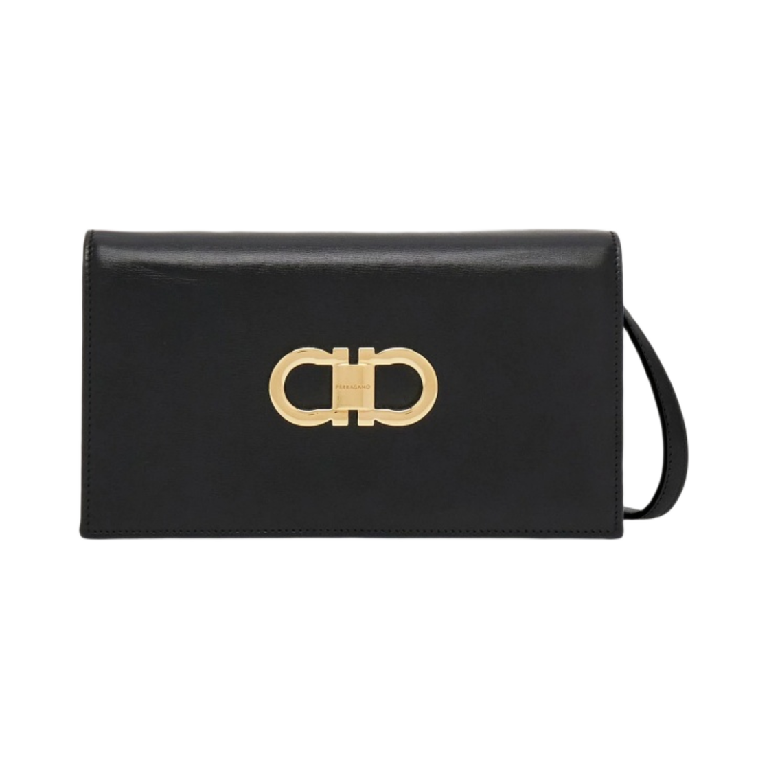 218357-771676 Ferragamo Double Gancini Mini Bag Black Flame Red