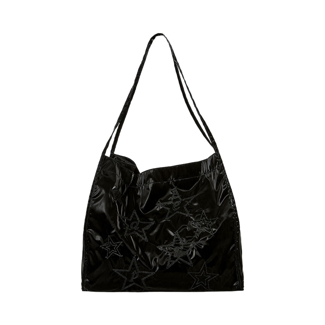E2409_0043 earpearp Star Semi Hobo Black Shoulder Bag