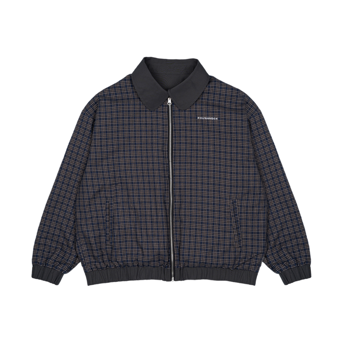 러프넥 체크 리버시블 자켓
