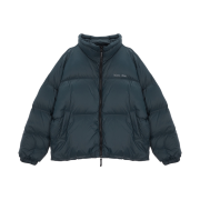 (W) Matin Kim High Neck Classic Puffer Down Jumper Dark Green