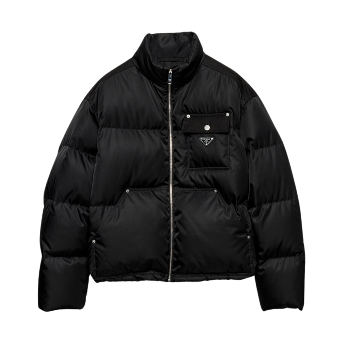 프라다 리나일론 크롭 다운 재킷 블랙(Prada Re-Nylon Crop Down Jacket Black)