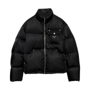Prada Re-Nylon Crop Down Jacket Black