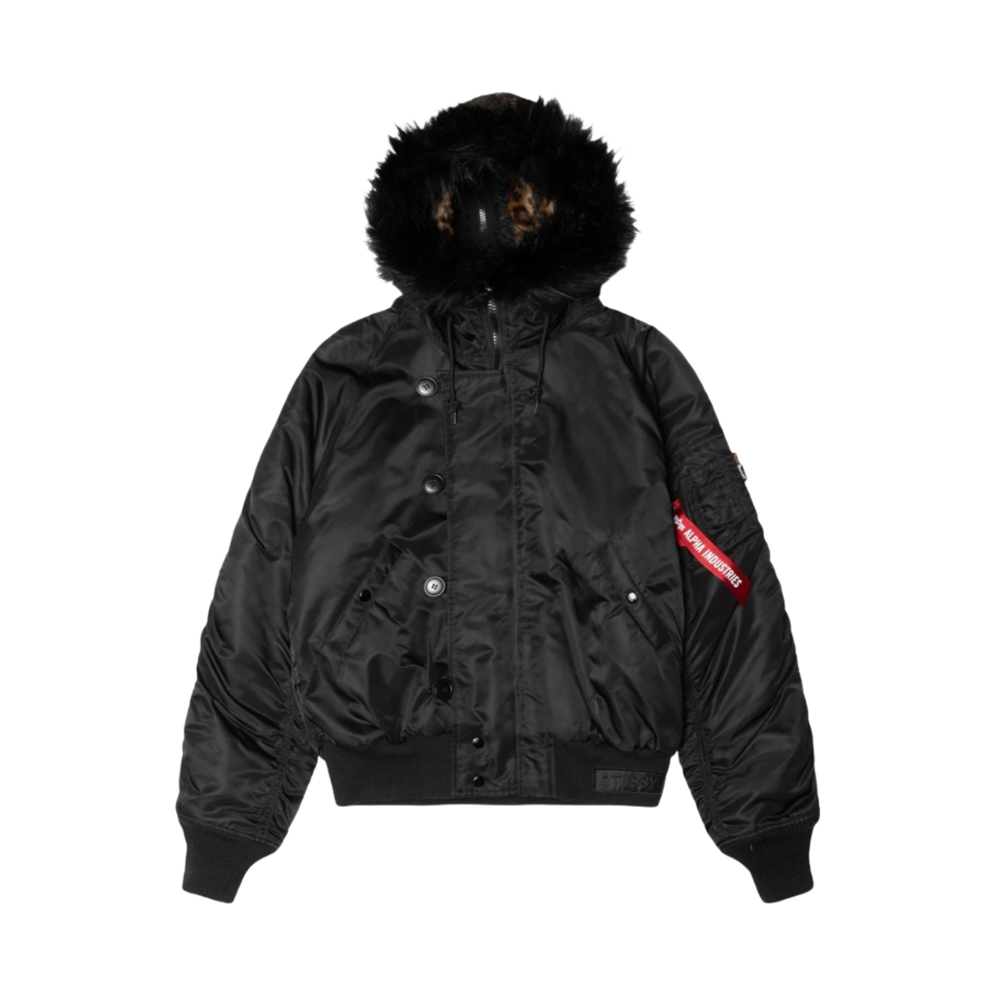 스투시 x 알파 인더스트리 N-2B 숏 웨이스트 파카 블랙(Stussy x Alpha Industries N-2B Short Waist Parka Black)