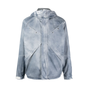 Ranra Faded Effect Hooded Denim Jacket Indigo Blue