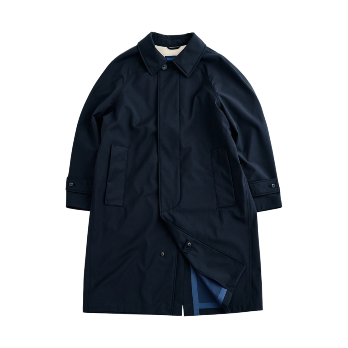 헨리 코튼 x 도큐먼트 플라이 피싱 클럽 워터프루프 울 심 씰 코트 네이비(Henry Cotton's x Document Fly Fishing Club Waterproof Wool Seam-Sealed Coat Navy)
