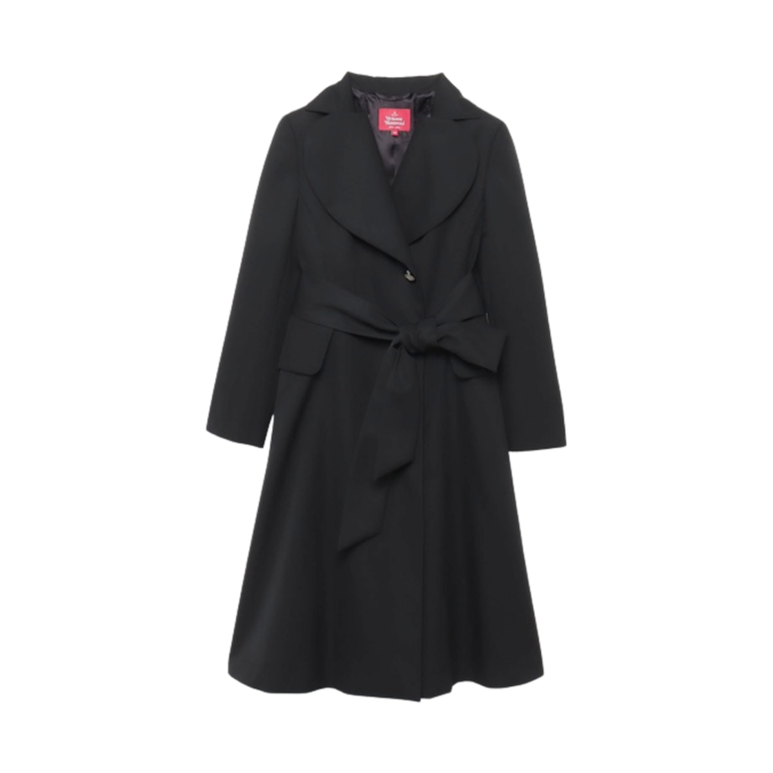 1611541004 (W) Vivienne Westwood Wool Gabarre Love Coat Dress Black