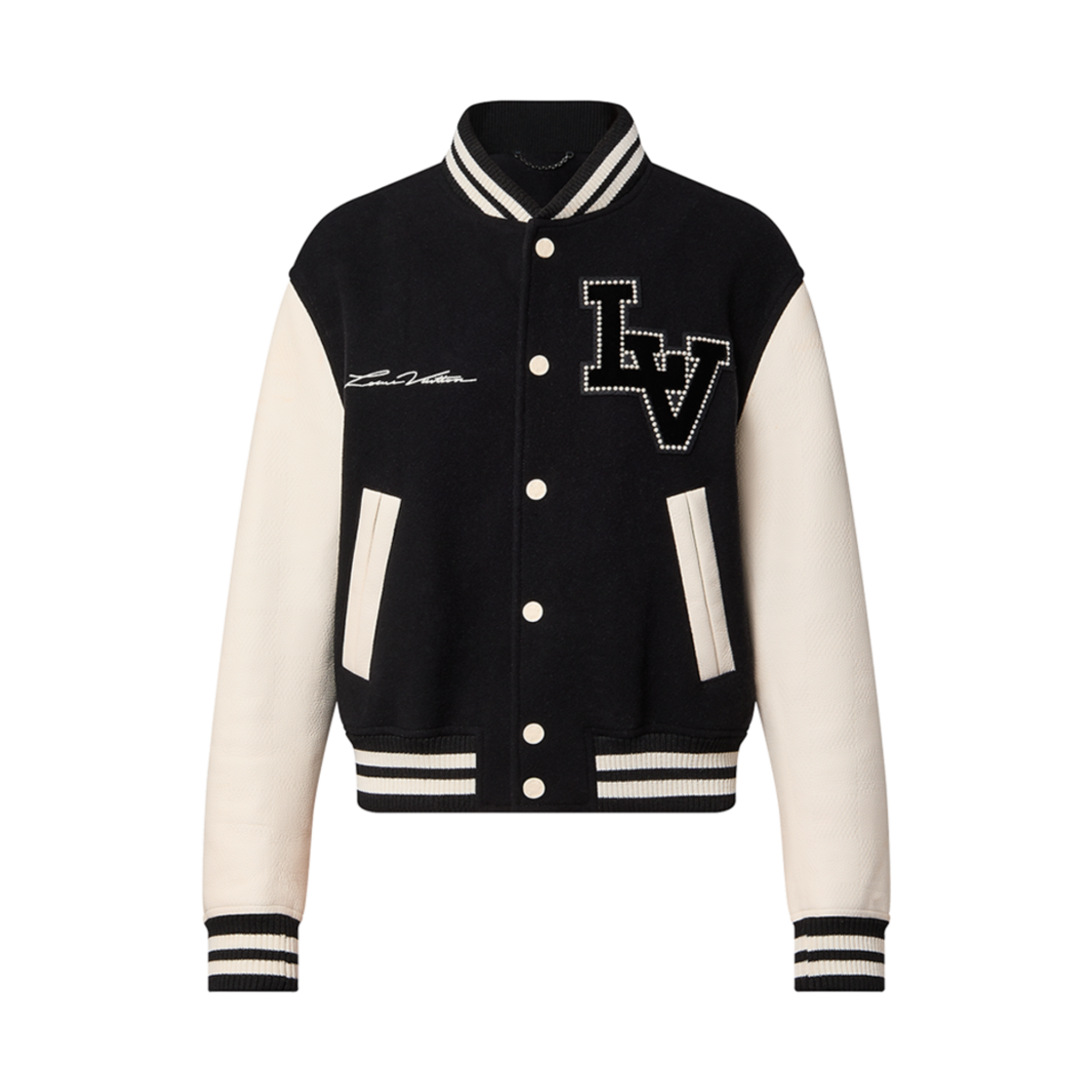 루이비통 시그니처 바시티 블루종 블랙 화이트(Louis Vuitton Signature Varsity Blouson Black White)