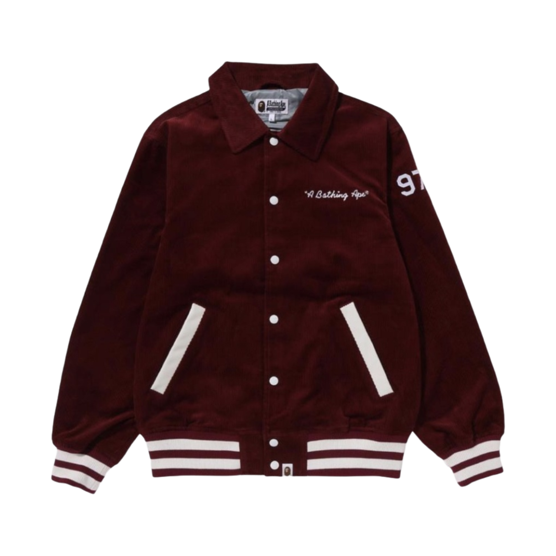 베이프 제너럴 코듀로이 바시티 자켓 버건디(BAPE General Corduroy Varsity Jacket Burgundy) - 1