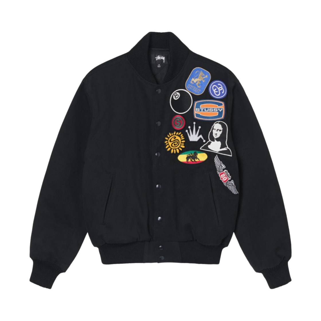 스투시 수베니어 스타디움 봄버 블랙