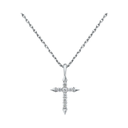 Miko Arrow Cross Diamond S Necklace White Gold