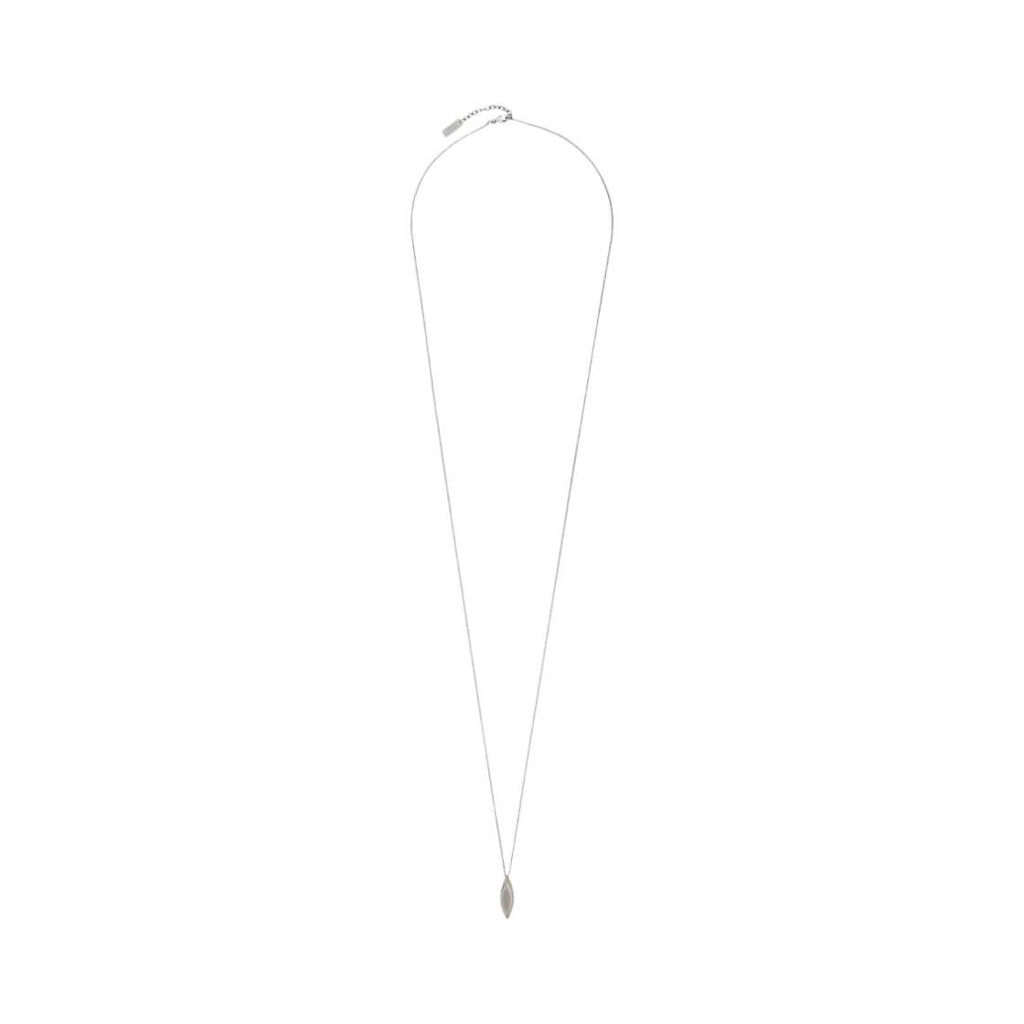 생로랑 롱 오벌 참 네클리스 메탈 옥시다이즈드 실버(Saint Laurent Long Oval Charm Necklace In Metal Oxidized Silver) - 1