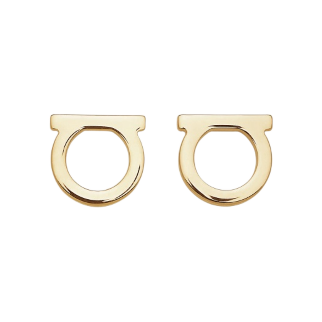 (W) 페라가모 간치니 라지 이어링 브래스 & 골드((W) Ferragamo Gancini Large Earrings Brass & Gold)