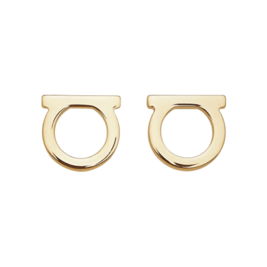 760119-696429 (W) Ferragamo Gancini Large Earrings Brass & Gold