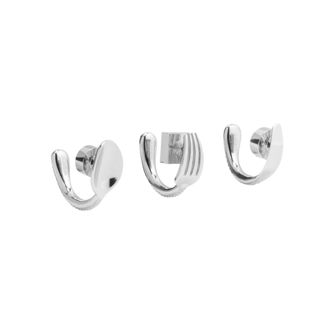 (W) 자크뮈스 레 부클 쿠베 테이블웨어 이어링 실버((W) Jacquemus Les Boucles Couverts Tableware Earrings Silver) - 1