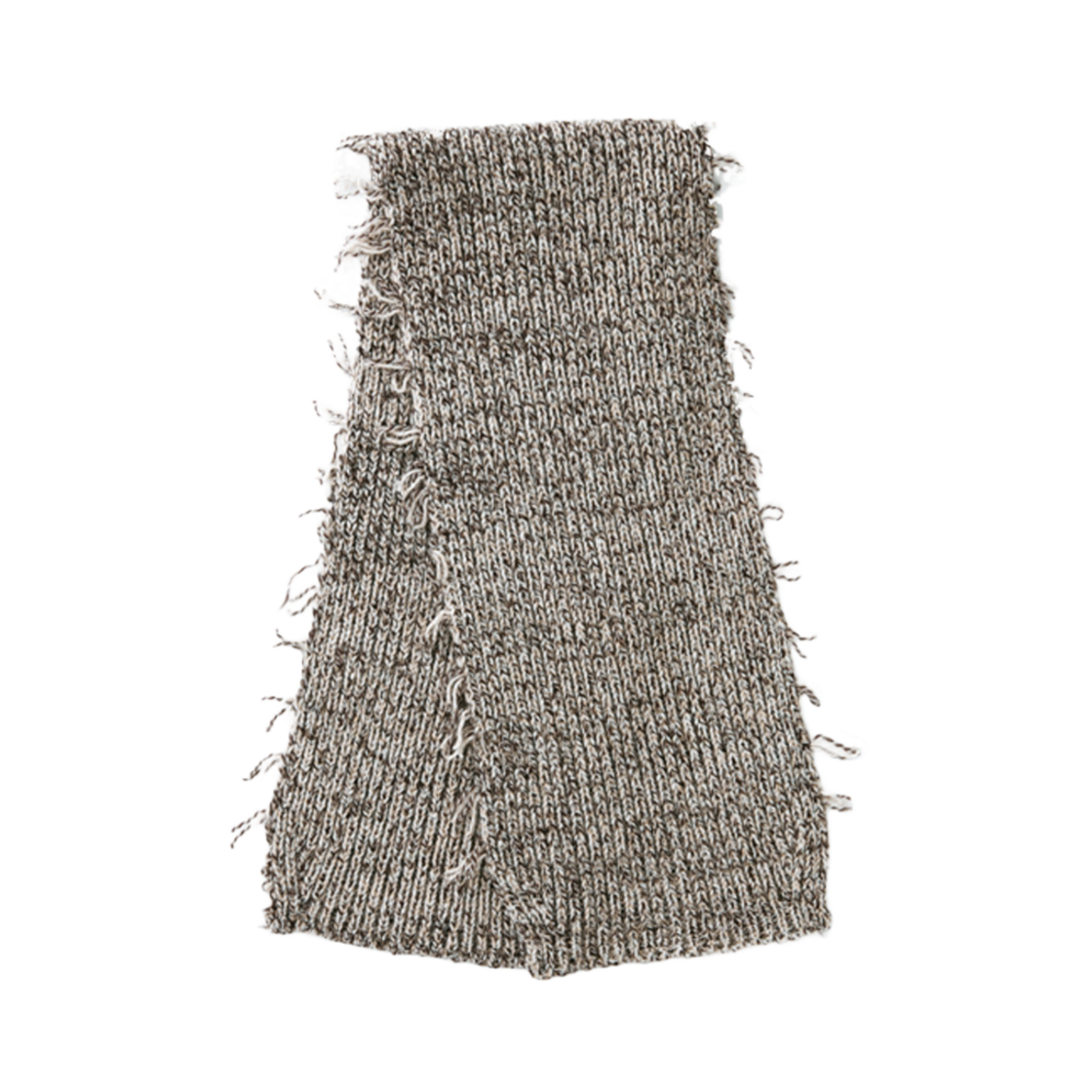 Yb Recylce Yarn Short Knit Muffler Br YOUNGOH Yb Recylce Yarn Frayed Short Knit Muffler Brown