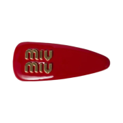 (W) Miu Miu Patent Leather Hair Clip Red