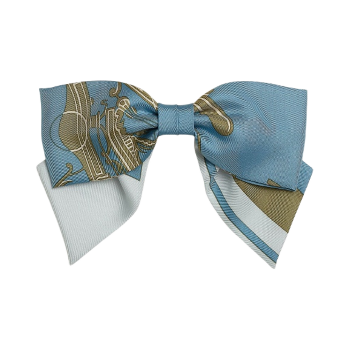 H231022GS6 (W) Hermes Ex-Libris Grenelle Hair Clip Bleu Cyclade