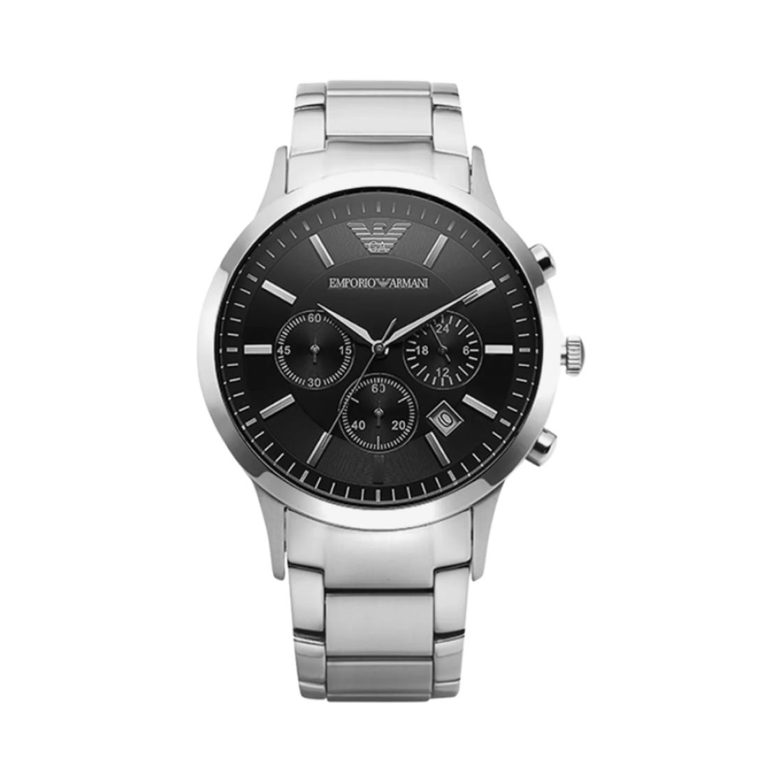 AR2434 Emporio Armani Quartz Retro 43mm Stainless Steel Black Silver