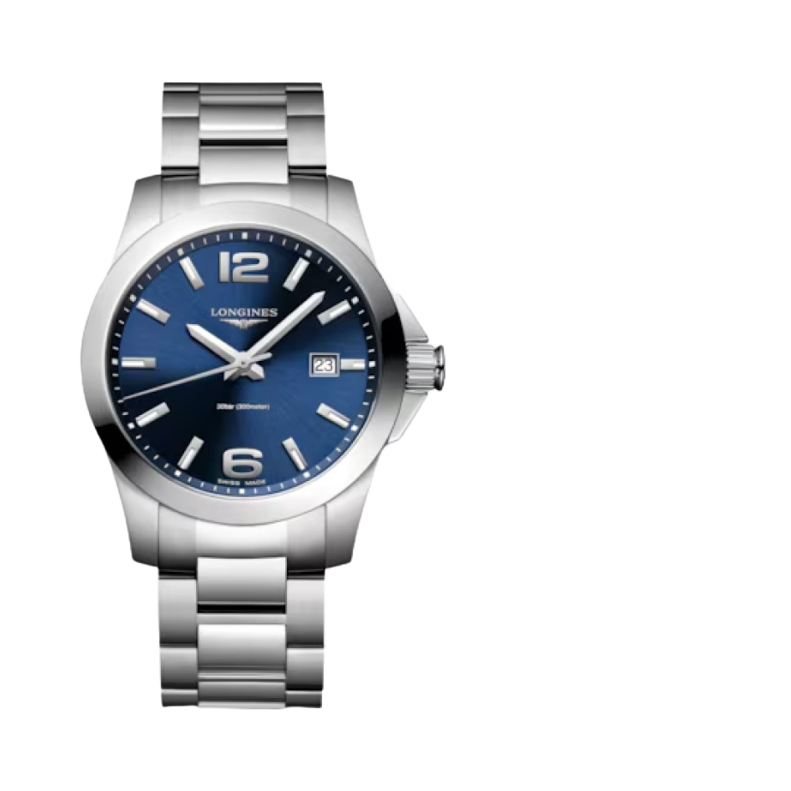 론진 콘퀘스트 쿼츠 41mm 스테인리스 스틸 선레이 블루(Longines Conquest Quartz 41mm Stainless Steel Sunray Blue)