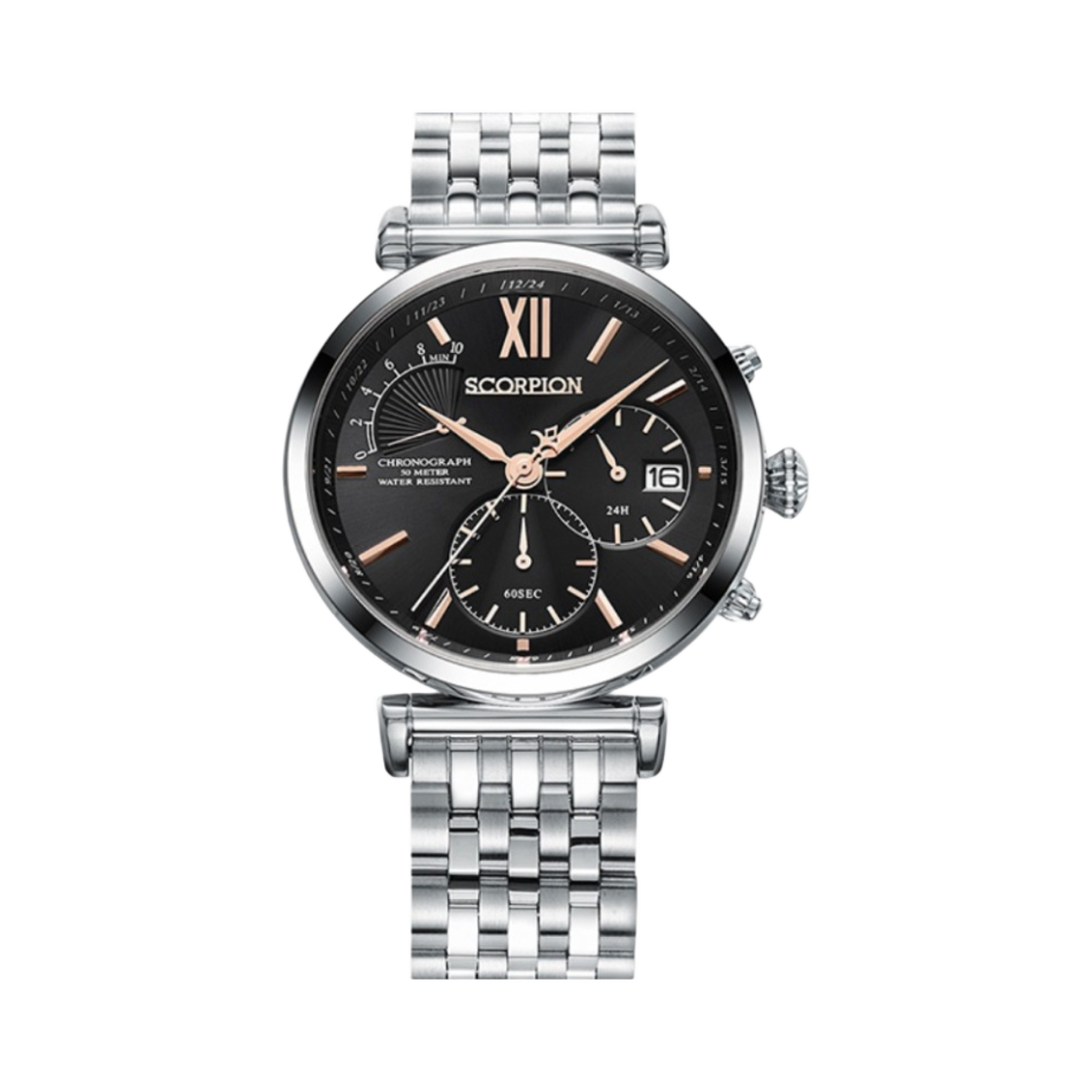 스콜피온 크로노그래프 메탈 워치 블랙(Scorpion Chronograph Metal Watch Black)