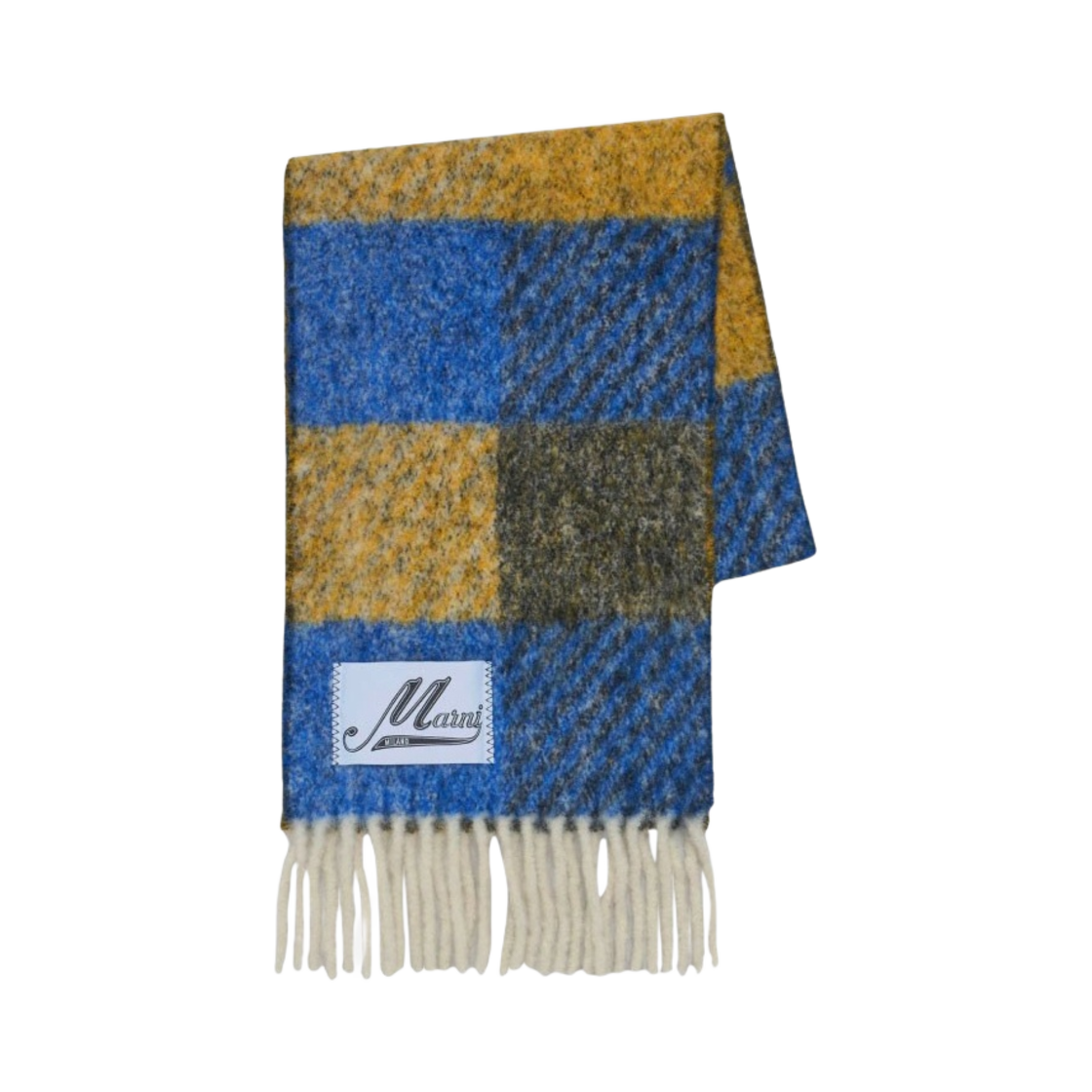 UAW007-CHB57 Marni Alpaca Scarf Mazarine Blue