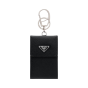 Prada Saffiano Leather Keychain Trick Black