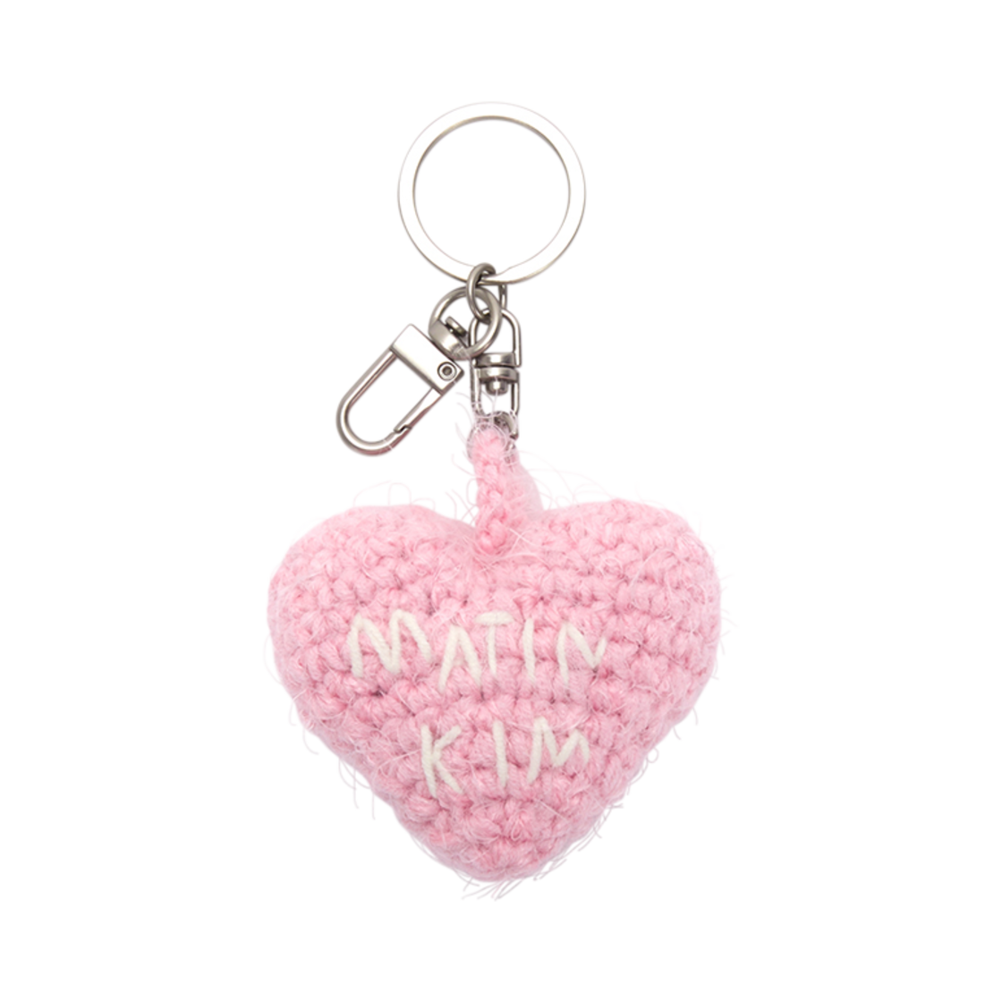 마뗑킴 하트 니트 키링 핑크(Matin Kim Heart Knit Keyring Pink)