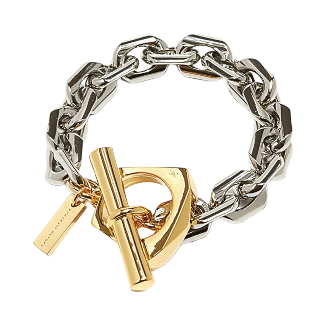 포트레이트리포트 펜타곤 체인 라지 브레이슬릿 실버 골드(Portrait Report Tom Of Fuxx Chain Large Bracelet Silver Gold)