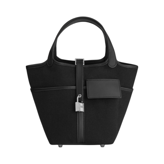 Hermes Picotin Lock 18 Bag Goeland Canvas Swift & Palladium Noir