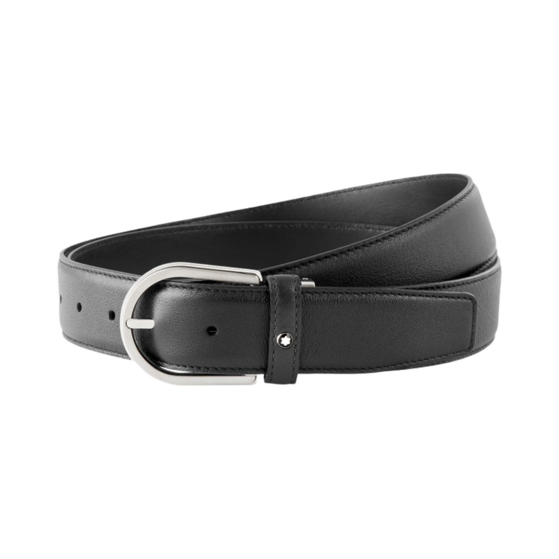 몽블랑 홀스슈 버클 35mm 레더 벨트 그레이(Montblanc Horseshoe Buckle 35mm Leather Belt Grey)