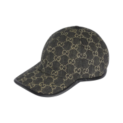Gucci GG Denim Baseball Cap Black Ivory