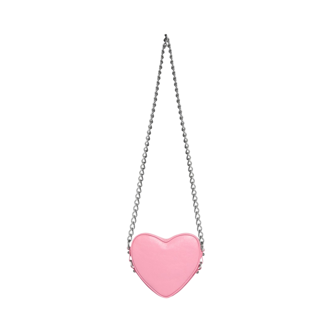 발렌시아가 아레나 램스킨 에이지드 실버 하드웨어 르 카골 미니 하트 백 핑크(Balenciaga Arena Lambskin Aged Silver Hardware Le Cagole Mini Heart Bag Pink) - 2