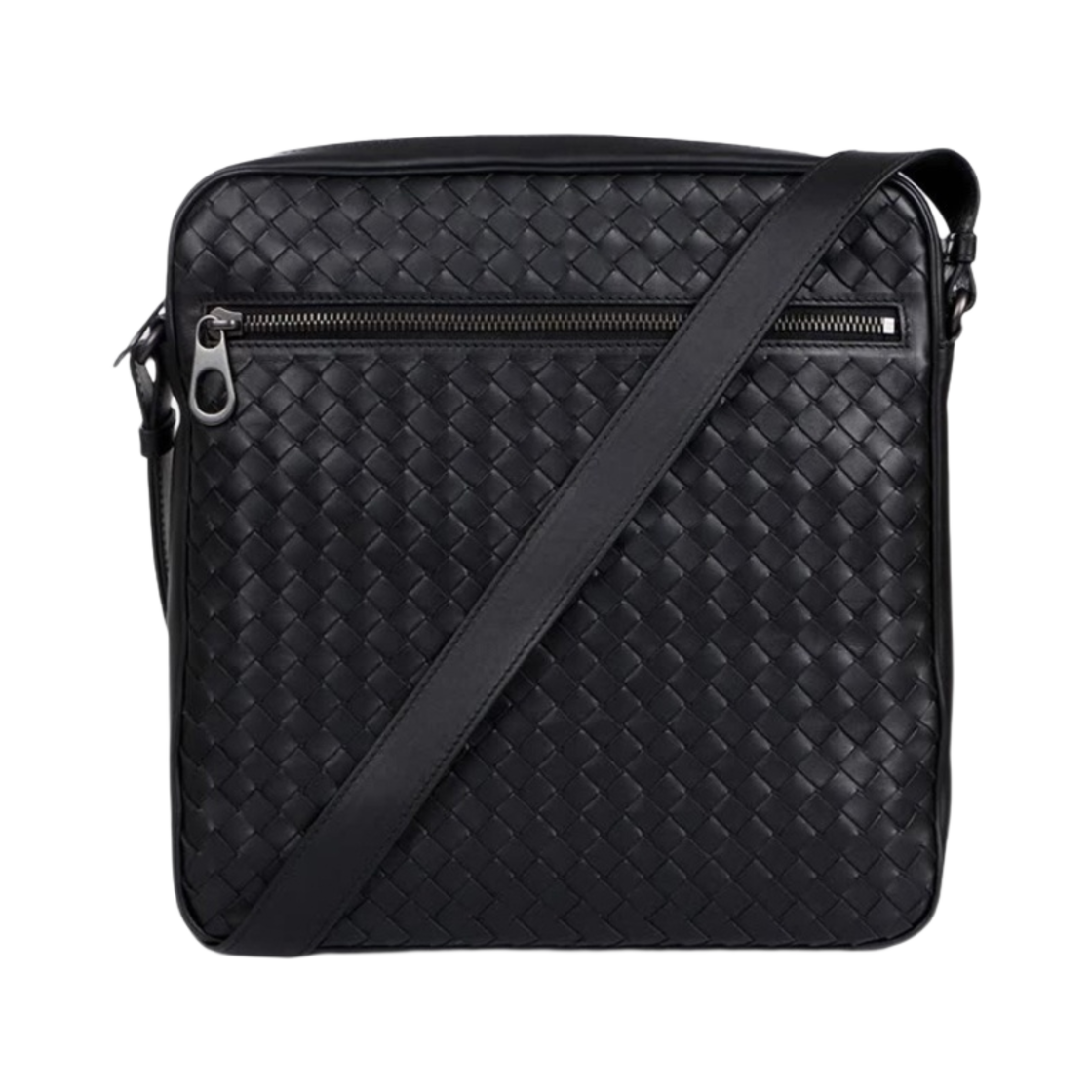 보테가 베네타 인트레치아토 레더 크로스바디 백 블랙(Bottega Veneta Intrecciato Leather Crossbody Bag Black) - 2