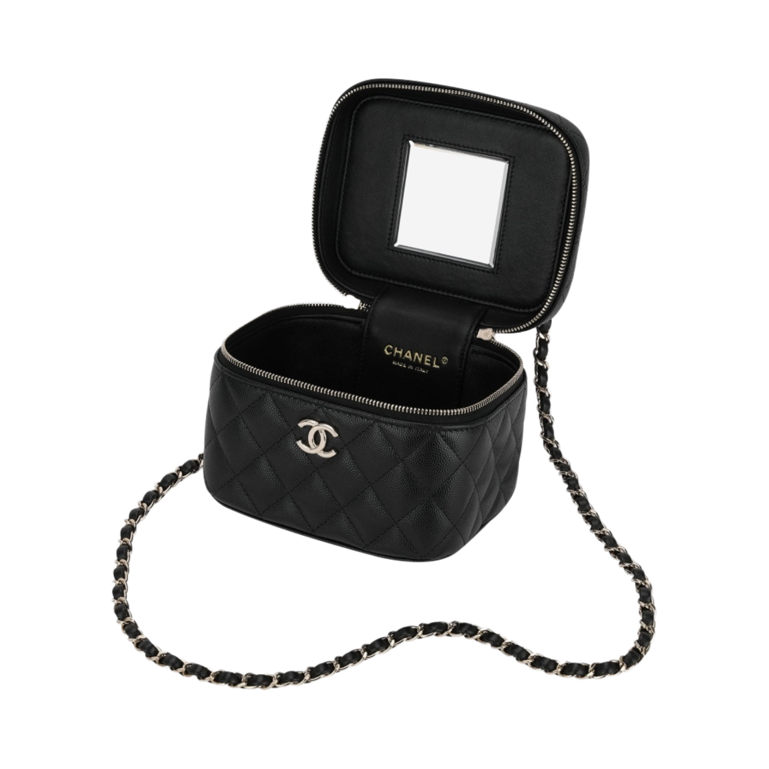 샤넬 스몰 코스메틱 케이스 그레인드 카프스킨 & 골드 메탈 블랙(Chanel Small Vanity Case Grained Calfskin & Gold Black) - 3
