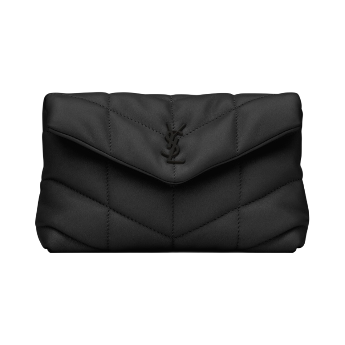 생로랑 퀼티드 램스킨 퍼퍼 스몰 파우치 블랙(Saint Laurent Puffer Small Pouch in Quilted Lambskin Black) - 1