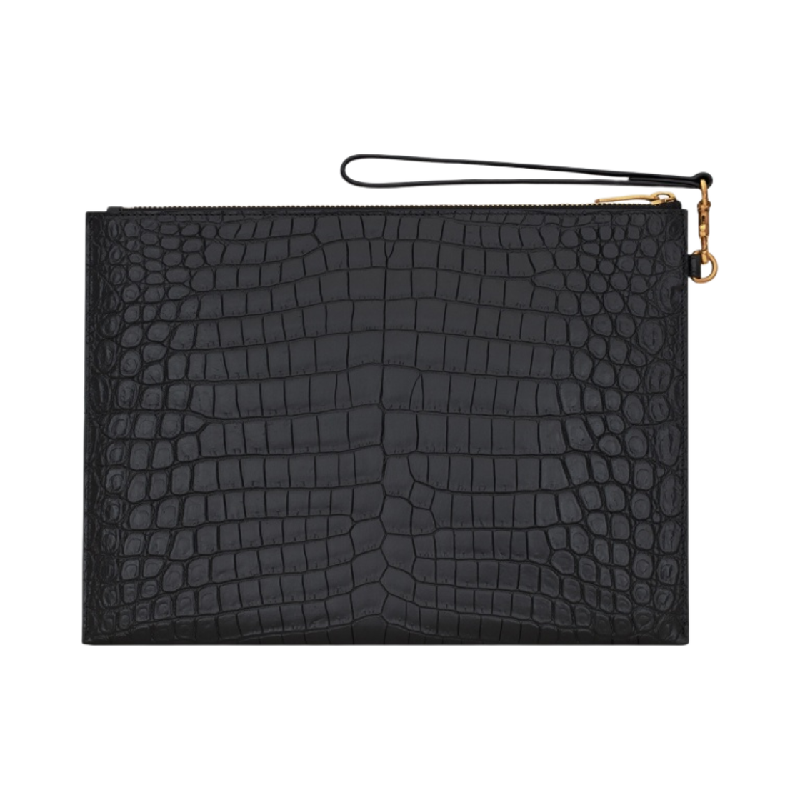 생로랑 크로커다일 엠보스 레더 타이니 카산드라 지퍼 태블릿 홀더 블랙(Saint Laurent Tiny Cassandre Zip Tablet Holder in Crocodile Embossed Leather Black) - 3