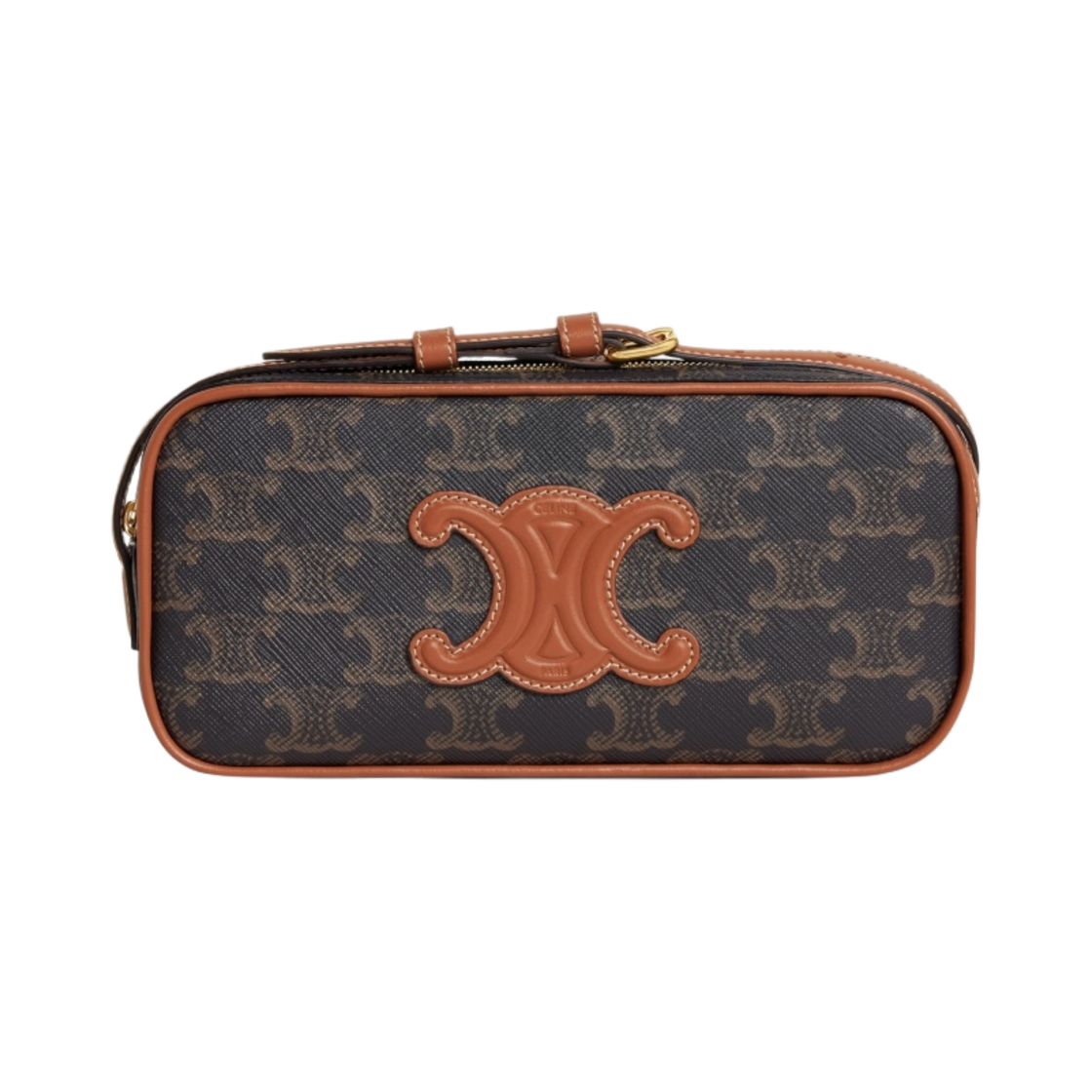 셀린느 미니 카메라 숄더백 퀴르 트리옹프 트리옹프 캔버스 카프스킨 탄(Celine Mini Camera Shoulder Bag Cuir Triomphe in Triomphe Canvas Calfskin Tan) - 1