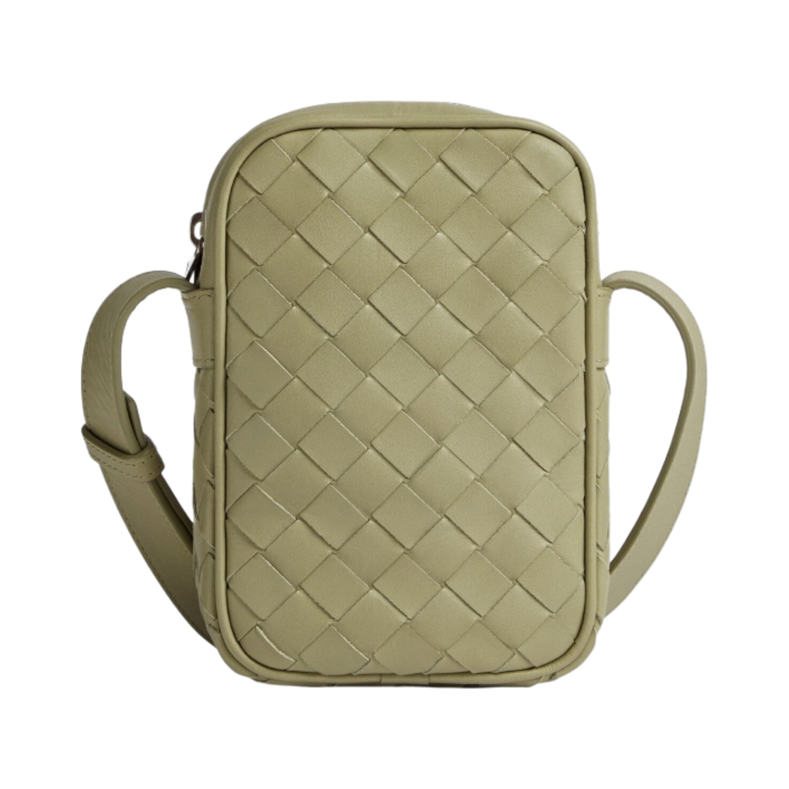보테가 베네타 인트레치아토 지퍼 폰 파우치 트래버틴(Bottega Veneta Intrecciato Zippered Phone Pouch Travertine) - 1