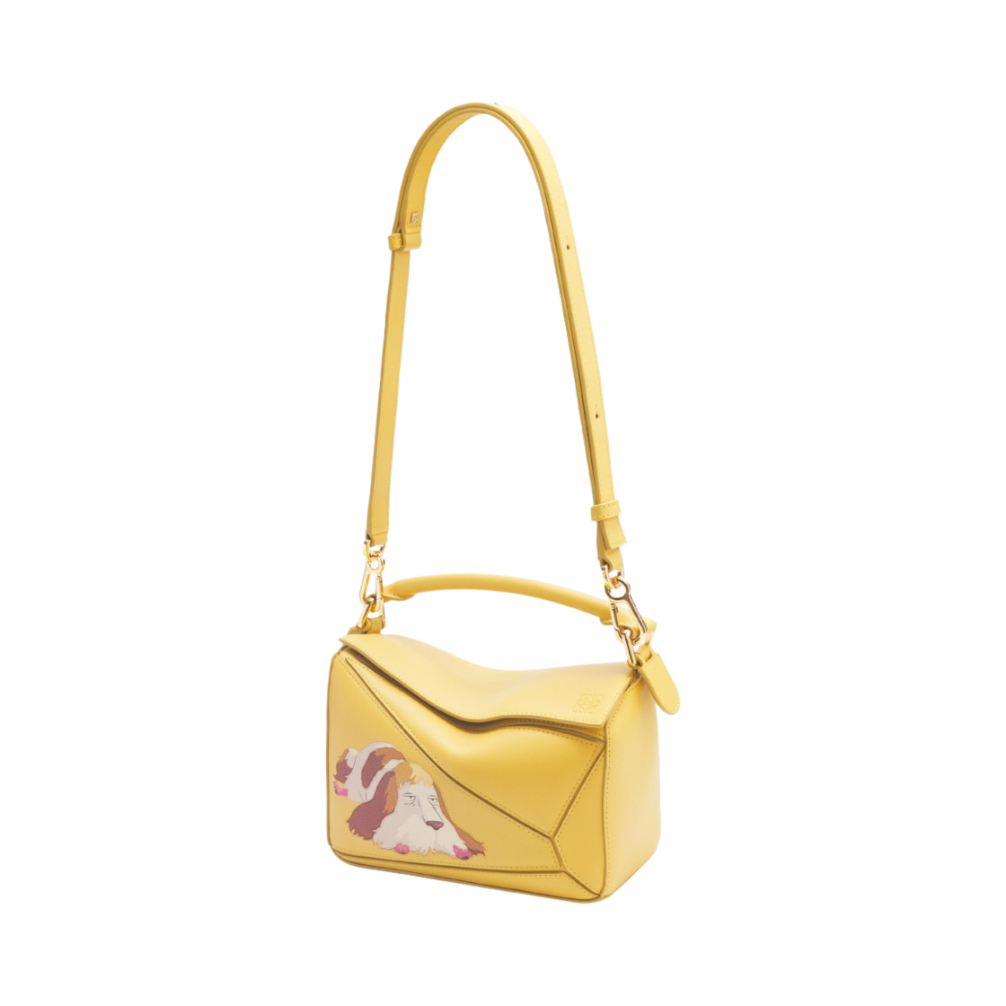 로에베 x 하울의 움직이는 성 힌 스몰 퍼즐백 사틴 카프스킨 다크 옐로우(Loewe x Howl's Moving Castle Heen Small Puzzle Bag in Satin Calfskin Dark Yellow) - 4