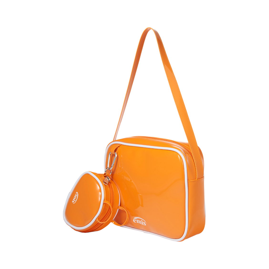 이미스 에나멜 숄더백 코인 퍼스 세트 탠저린(Emis Enamel Shoulder Bag With Coin Purse Set Tangerine) - 2
