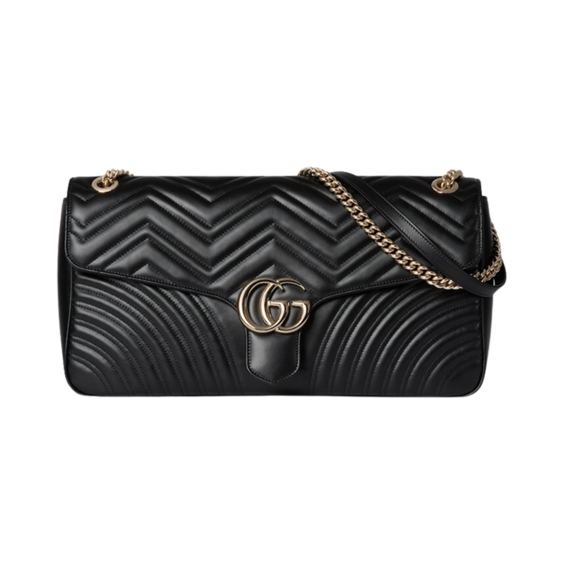 788371-AADPJ-1000 Gucci GG Marmont Large Shoulder Bag Black