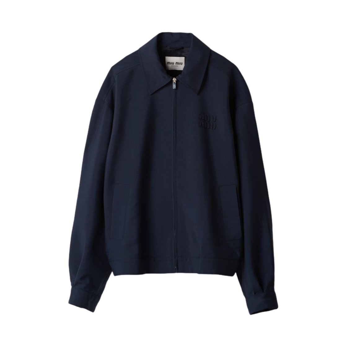 ML1041-12I1-F0124 Miu Miu Mohair Blouson Jacket Navy