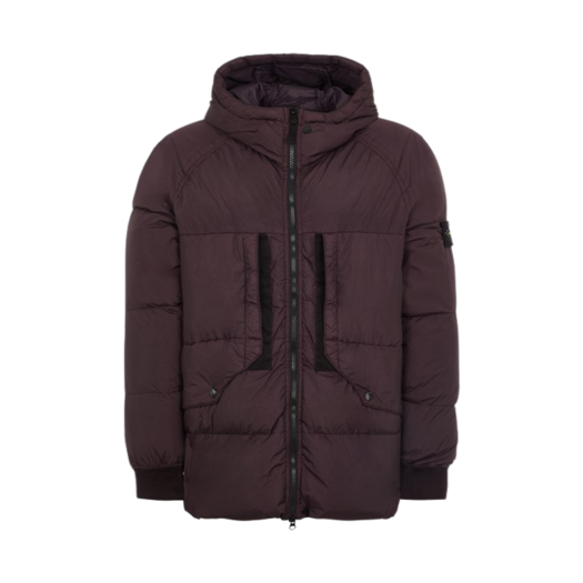 Stone Island 40723 Garment Dyed Crinkle Reps Recycled Nylon Hooded Down Jacket Dark Burgundy - 23FW