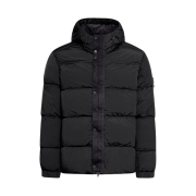 Stone Island 41419 Nylon Metal Econyl Hooded Down Jacket Anti Drop Black - 24FW